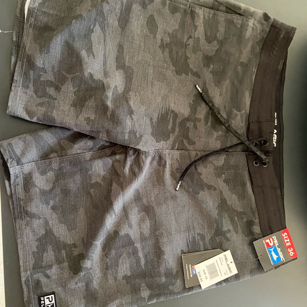 Pelagic dark camo board shorts